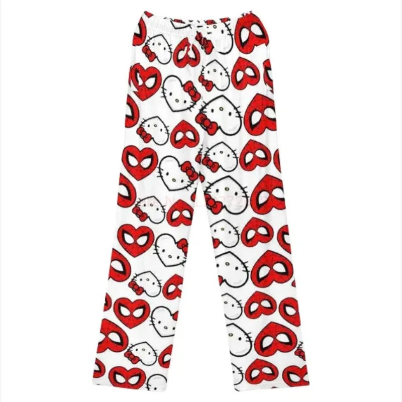 Miniso  Hello Kitty Cartoon Womens Pajama Long Pants Spring Summer Korean Edition Home Leisure Couple Pants Sleep Pant