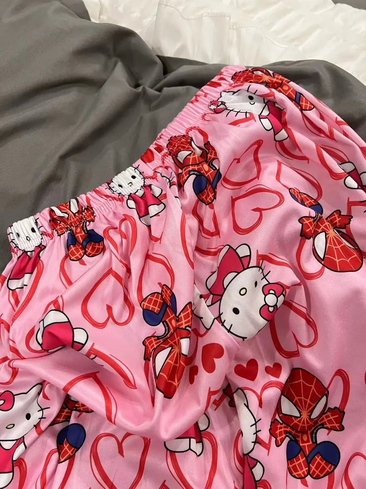 Miniso  Hello Kitty Cartoon Womens Pajama Long Pants Spring Summer Korean Edition Home Leisure Couple Pants Sleep Pant