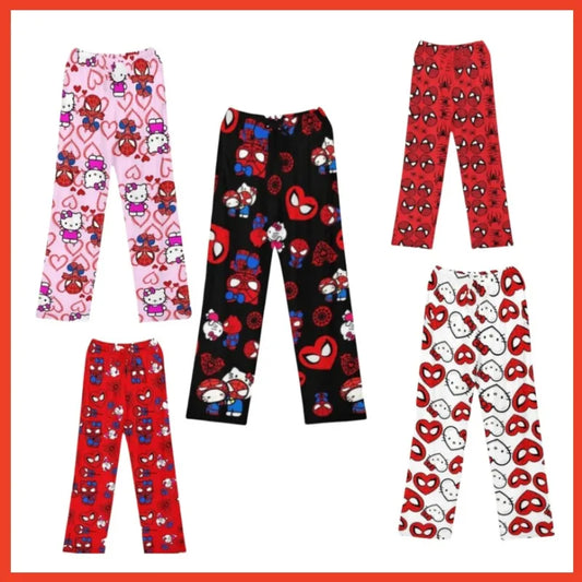 Miniso  Hello Kitty Cartoon Womens Pajama Long Pants Spring Summer Korean Edition Home Leisure Couple Pants Sleep Pant