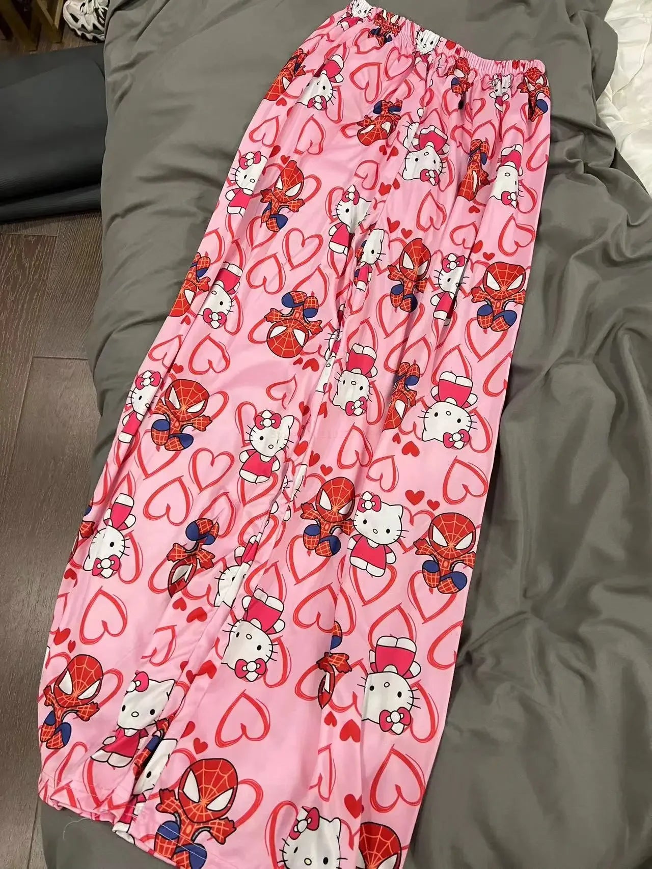 Miniso  Hello Kitty Cartoon Womens Pajama Long Pants Spring Summer Korean Edition Home Leisure Couple Pants Sleep Pant