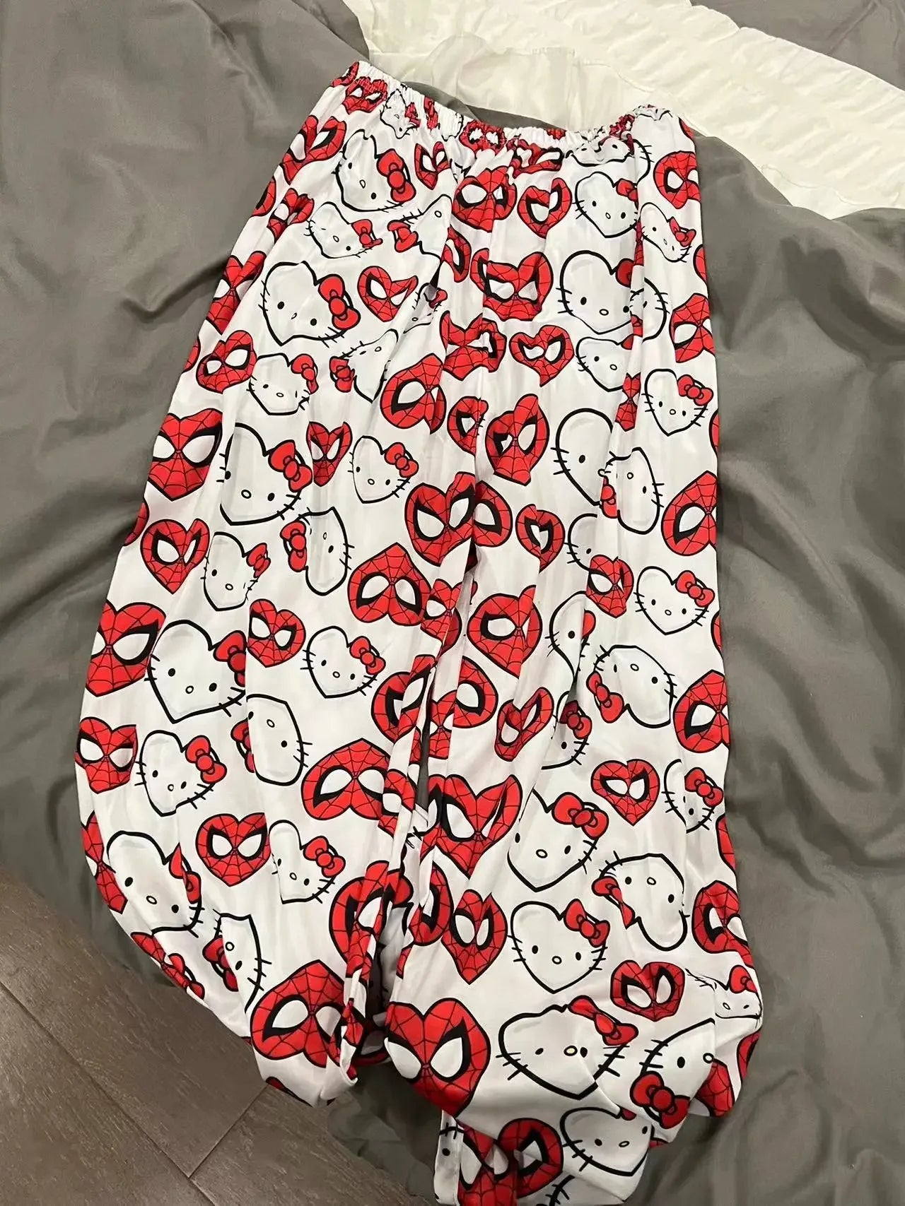 Miniso  Hello Kitty Cartoon Womens Pajama Long Pants Spring Summer Korean Edition Home Leisure Couple Pants Sleep Pant