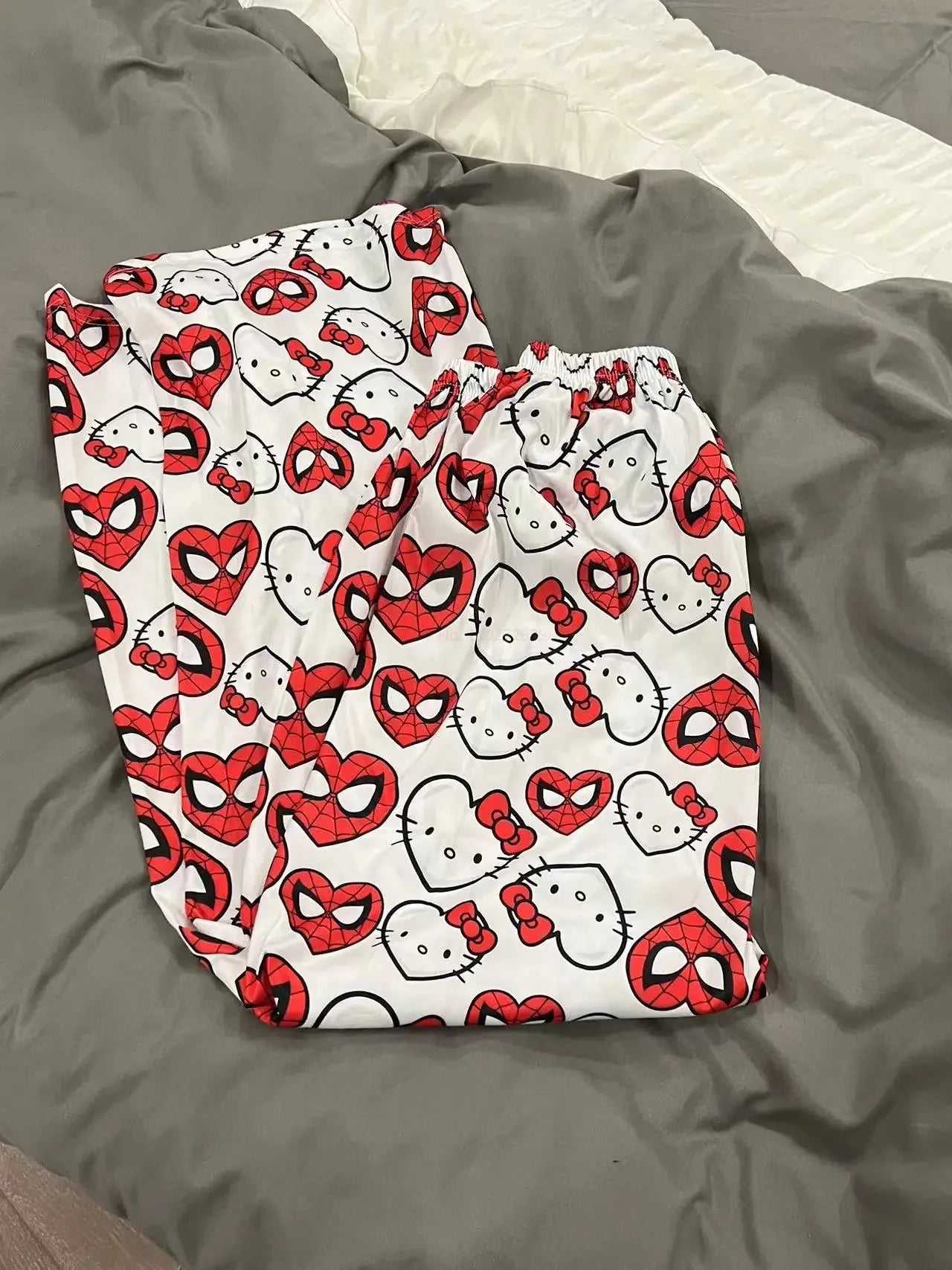 Miniso  Hello Kitty Cartoon Womens Pajama Long Pants Spring Summer Korean Edition Home Leisure Couple Pants Sleep Pant