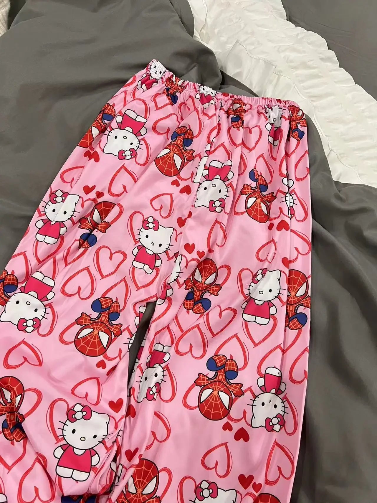 Miniso  Hello Kitty Cartoon Womens Pajama Long Pants Spring Summer Korean Edition Home Leisure Couple Pants Sleep Pant