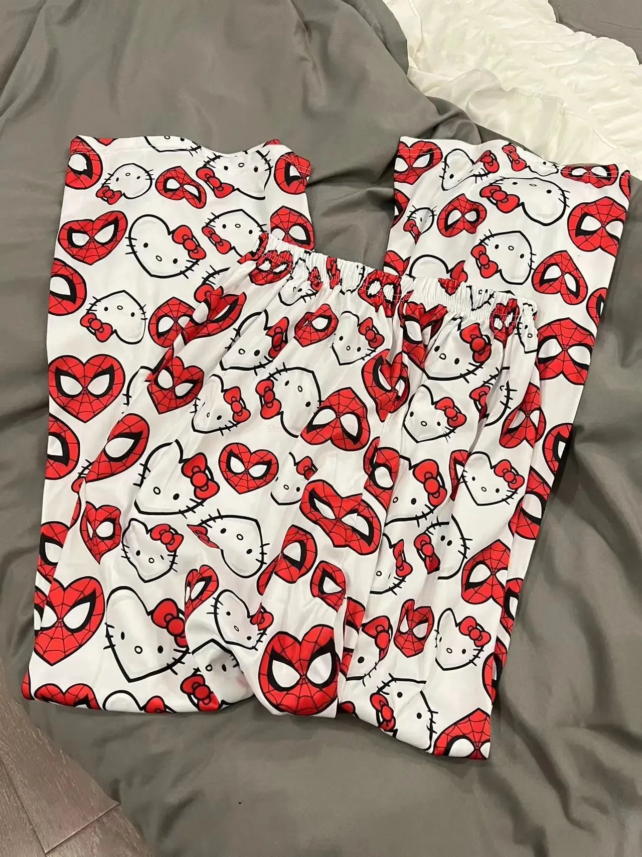 Miniso  Hello Kitty Cartoon Womens Pajama Long Pants Spring Summer Korean Edition Home Leisure Couple Pants Sleep Pant