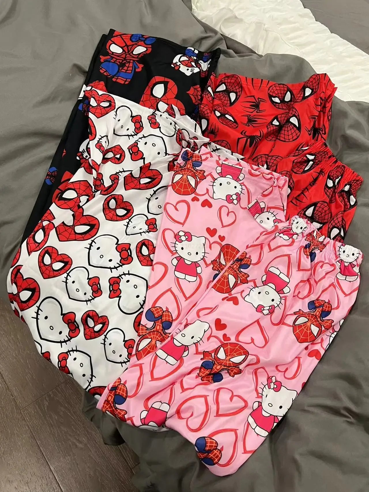 Miniso  Hello Kitty Cartoon Womens Pajama Long Pants Spring Summer Korean Edition Home Leisure Couple Pants Sleep Pant